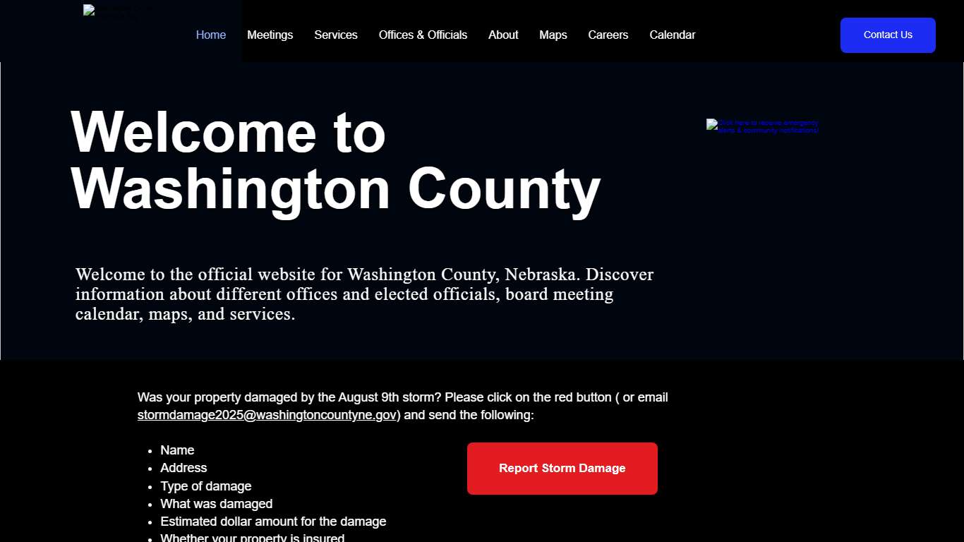 Home Welcome to Washington County, Nebraska